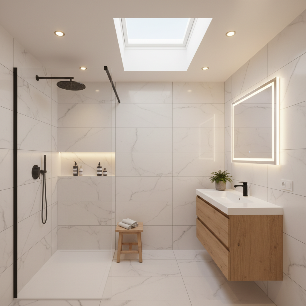 Salle de bain moderne épurée